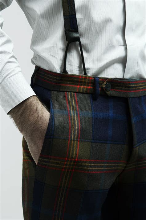 tartan trousers and suspenders made in italy with love