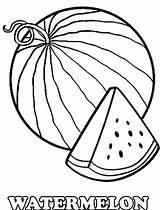 Watermelon Coloring Drawing Cute Printable Cartoon Slice Fruits Getdrawings Getcolorings sketch template