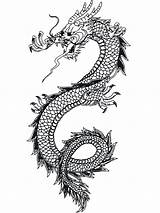 Dragon Chinese Coloring Printable Pages Tattoo Tattoos Kids Description A4 sketch template