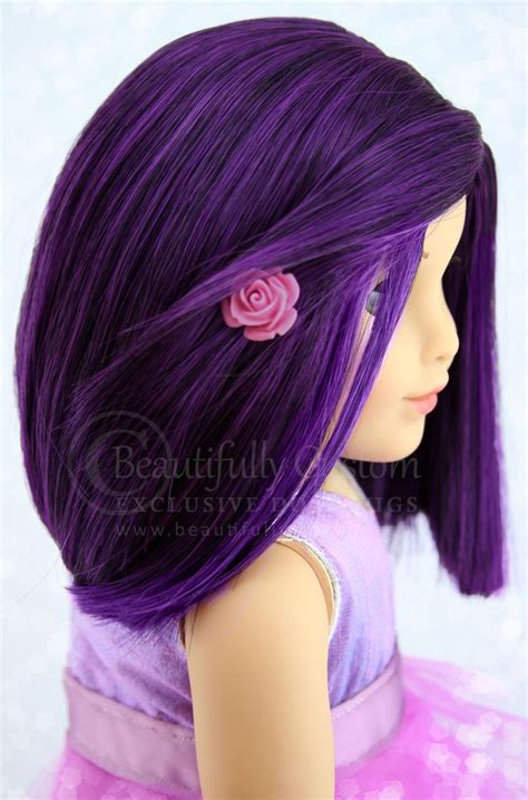 Dark Plum Doll Wig For Custom American Girl Dolls 10 11