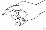 Hand Coloring Pages Pointing Finger Main Feet Drawing sketch template