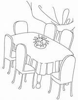 Coloring Table Pages Dining Dinning Drawing Room Chair Six Kids Periodic Coffee Color Sheets Printable Getdrawings Getcolorings Preschooler Visit Drawings sketch template