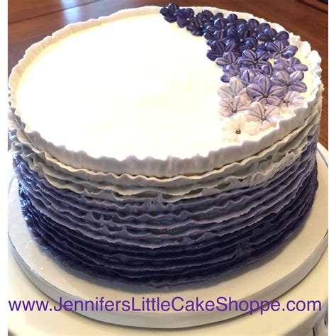 Birthday Cake Chocolate Cake With Purple Ombré Ruffles In Buttercream