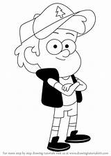 Gravity Falls Dipper Draw Pines Drawing Learn Drawings Step Cartoon Paintingvalley sketch template