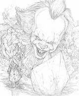 Drawing Horror Pennywise Clown Drawings Scary Badass Pencil Sketches Creepy Coloring Pages Slasher Omg Cat Tattoos Jj Choose Board sketch template