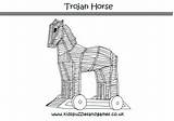 Horse Colouring Trojan Ancient Greece Coloring Wooden Sheets Kids sketch template