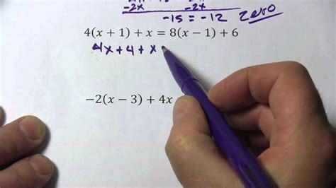 solving equations     infinitely  solutions youtube