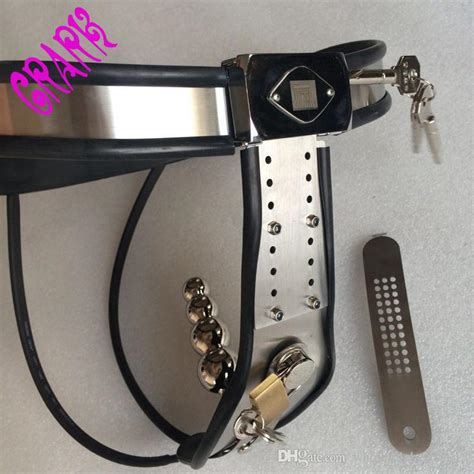 stainless steel y type female chastity belt with anal and pussy plugs fetish sex bondage toys