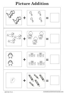 picture addition worksheets  printables