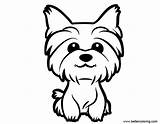 Yorkie Coloring Pages Cute Drawing Printable Line Yorkshire Dog Terrier Puppy Kids Puppies Draw Easy Drawings Dogs Teacup Sheets Paintingvalley sketch template