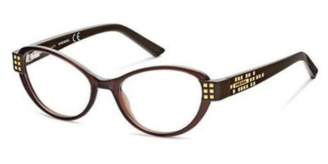 Diesel Dl5054 050 Eyeglasses In Dark Brown Gradient Amber