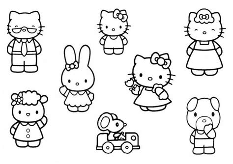 funny  kitty friends  family coloring page coloring home