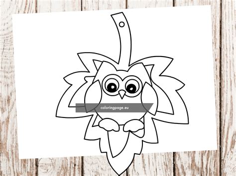 hanging paper owl template coloring page