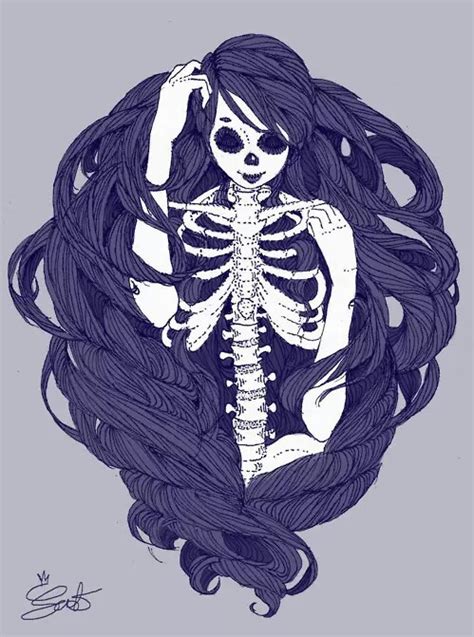 Art Beautiful Dark Draw Pretty Skeleton Skull