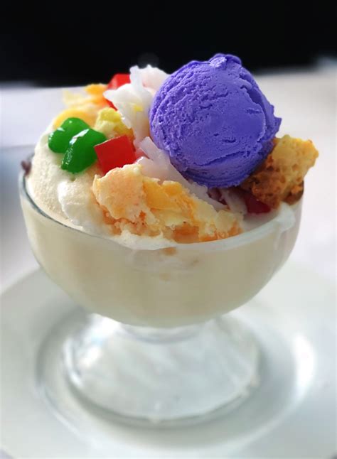 Halo Halo A Filipino Dessert With Various Kinds Of Ice Cream Jelly