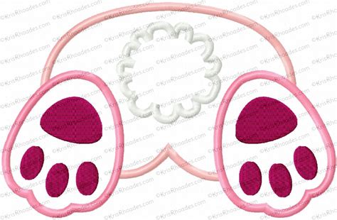 bunny face  butt applique embroidery design kris rhoades