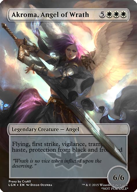 akroma angel  wrath proxy mtg altered art magic  gathering cards magic card game