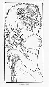 Coloring Pages Mucha Book Alphonse Color Dreamy Gazebo Nouveau Fun Pattern Animal Line Drawings Books Imgarcade Choose Board Publications Dover sketch template