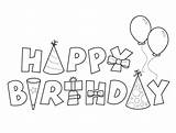 Birthday Coloring Happy Pages sketch template