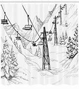 Ski Lift Drawing Paintingvalley sketch template