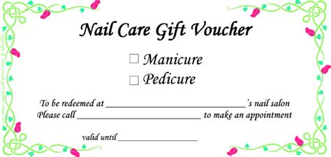 nail gift certificate template    templates ideas