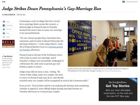 ペンシルバニア同性婚を認める19番目の州に topics webdice
