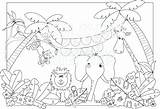 Safari Coloring Pages Getcolorings Jungle Kids Getdrawings Color sketch template