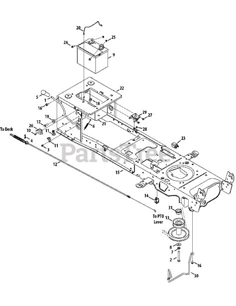 cub cadet ltx   wpat cub cadet  lawn tractor  frame electrical pto