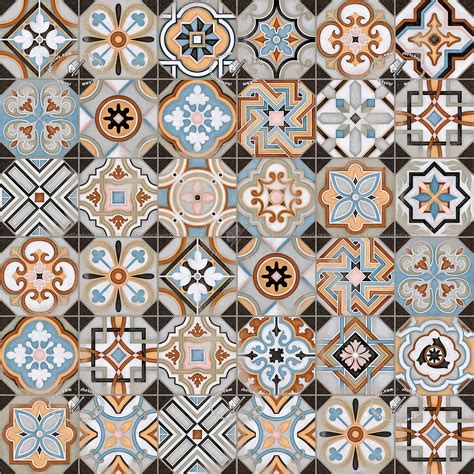 ceramic patchwork tile texture seamless