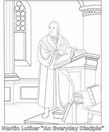 Luther Martin Coloring Reformation Lutheran Church Kids Schule Evangelical sketch template