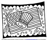 July Coloring 4th Flag Pages Printable Hat Fourth Sheets Color Coloringbookfun Print sketch template
