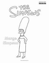 Coloring Marge Simpsons Simpson Fun sketch template