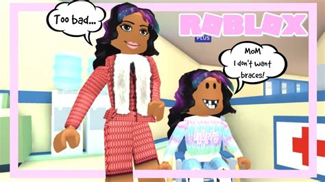 meep city mom and daughter taking michelle to get braces roblox roleplay youtube