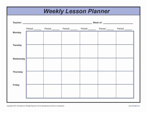 preschool lesson plan template  elegant  weekly lesson plan