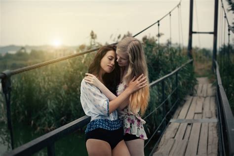 Premium Photo Lesbian Couple Together Outdoors Concept