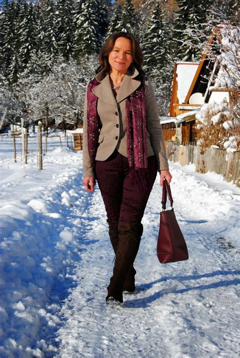 burgundy and over the knee boots lady of style