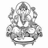 Ganesha Coloring Pages Lord Momjunction Cute Little sketch template