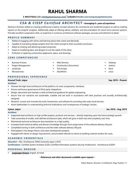 architect resume examples template  job winning tips