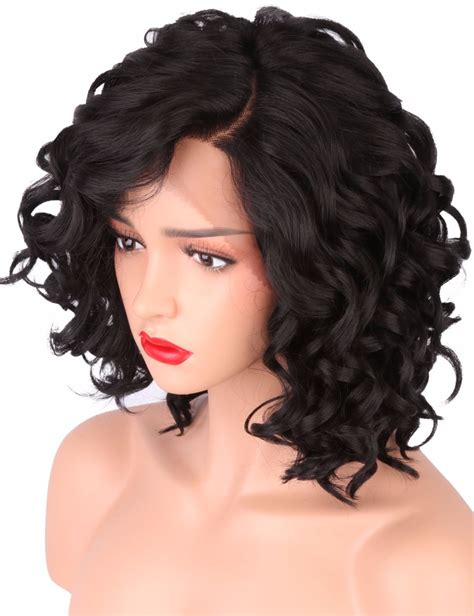 Short Bob Wigs For Black Women Body Wave Synthetic Lace