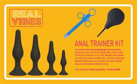 real vibes anal sex toys silicone butt plug set anal butt