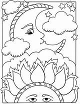 Coloring Pages Sun Moon Uploaded User Printable sketch template