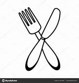 Fork Knife Spoon Drawing Getdrawings Forks Vector Amp Cutlery sketch template