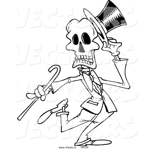 larger preview vector of a cartoon dancing skeleton