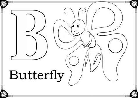 letter   butterfly coloring page  preschool students butterfly