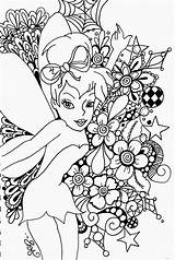Tinkerbell Coloring Pages Tinker Printable Clip sketch template