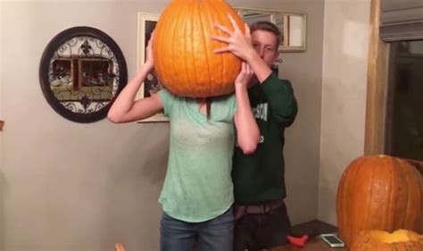 Girl Gets Head Stuck In Pumpkin In Viral Youtube Video Uk