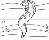 Eel Coloring Singing 68kb 486px sketch template