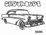 Coloring Pages Chevy Car Cars 1956 Truck Old Chevrolet Muscle Camaro Silverado Antique Drawing Trucks Color Outline S10 Cool Template sketch template