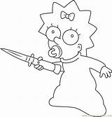 Maggie Simpson Coloring Knife Pages Coloringpages101 sketch template