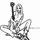 Guitar Coloring Rock Pages sketch template